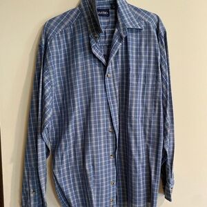 Puritan Blue and White Plaid Button-Down Shirt